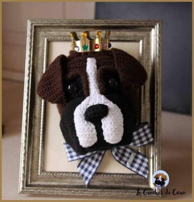 Portrait tête boxer en crochet