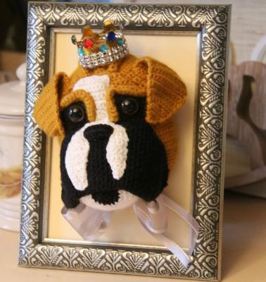 Portrait tête boxer en crochet